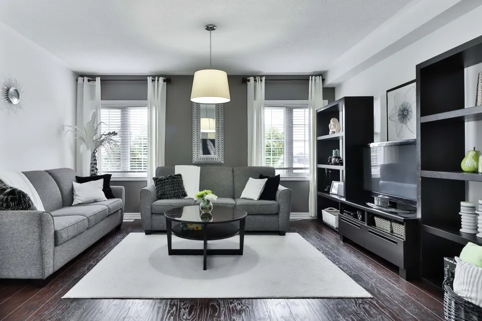 Monochrome room design Incorporate lighter and darker shades of the main colour in the furniture and surroundings.